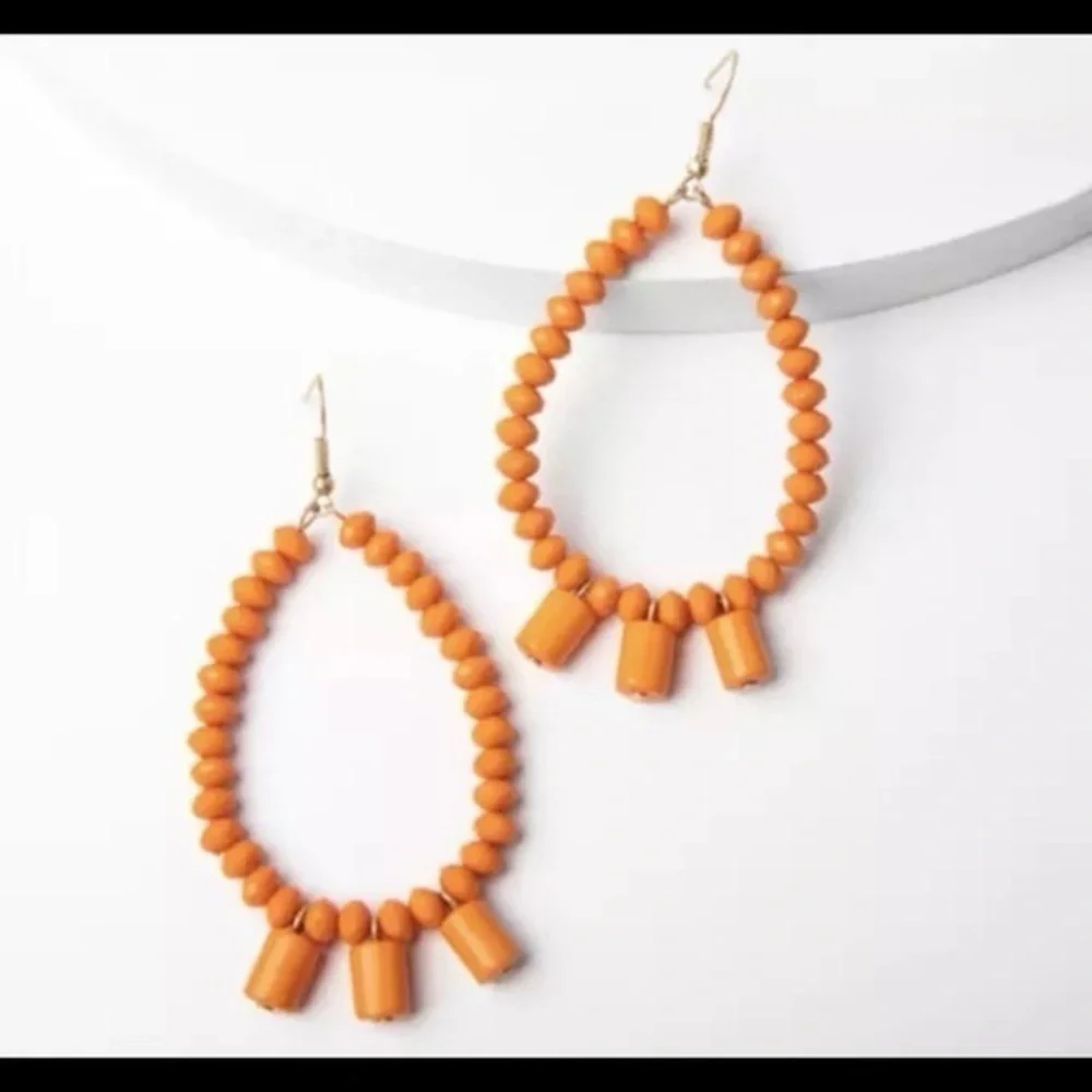 Plunder Creamsicle Orange Dangle Hook Earrings